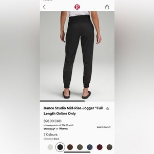 Lululemon dance studio jogget size 6